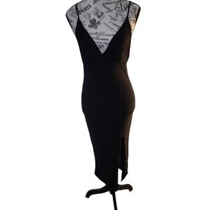 Day/Night Black Slip Dress Size M | Stretch Knit Midi